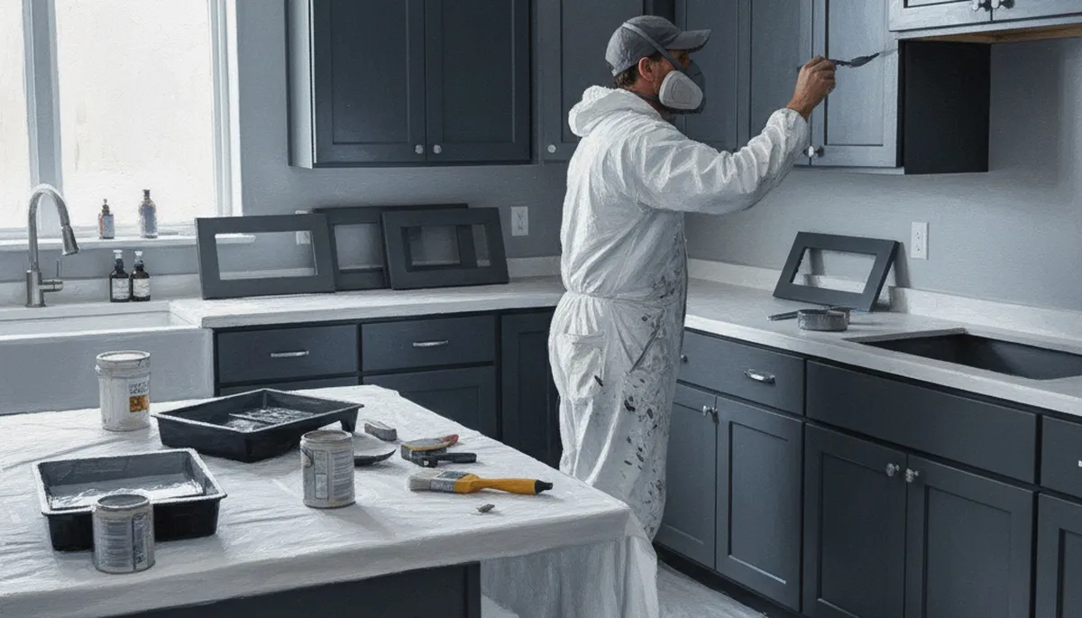 Cabinet painting in La Jolla, CA for coastal kitchen cabinets with durable, professional finish