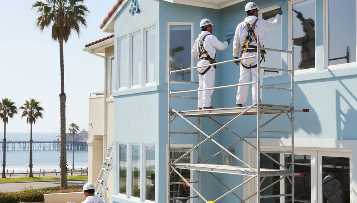 La Jolla, CA painters completing a professional interior painting project for a local home